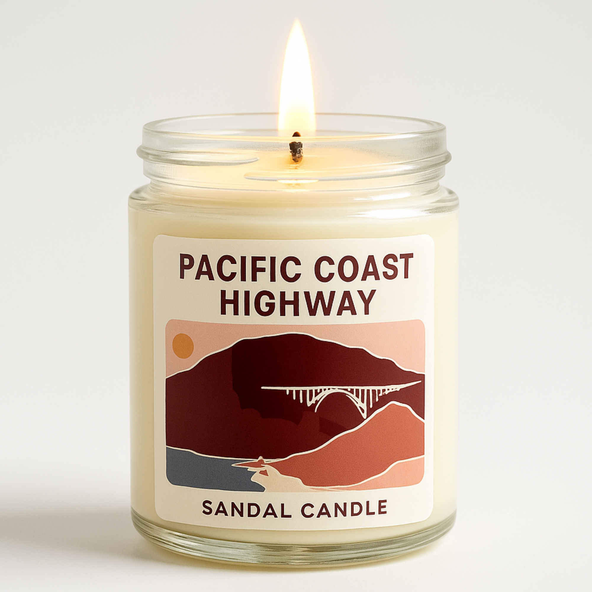 Pacific Coast Highway – Scented Candle, 9 oz Jar, Cedar, Smoke & Spiced Orange